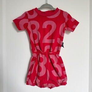 Nununu Number Shorts Romper – Red